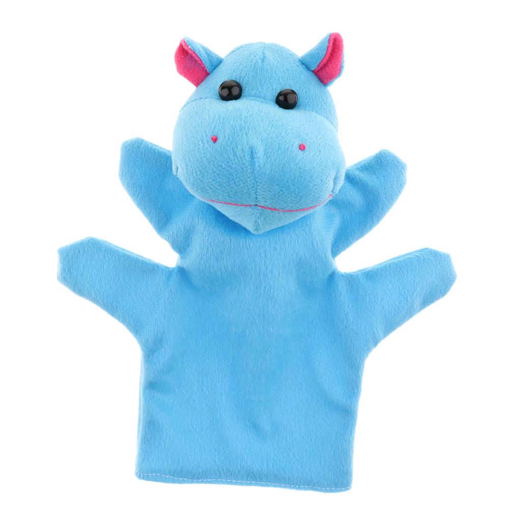 Story Learning Kids Zoo Plush Toy Animal Hand Glove Puppets Hippo