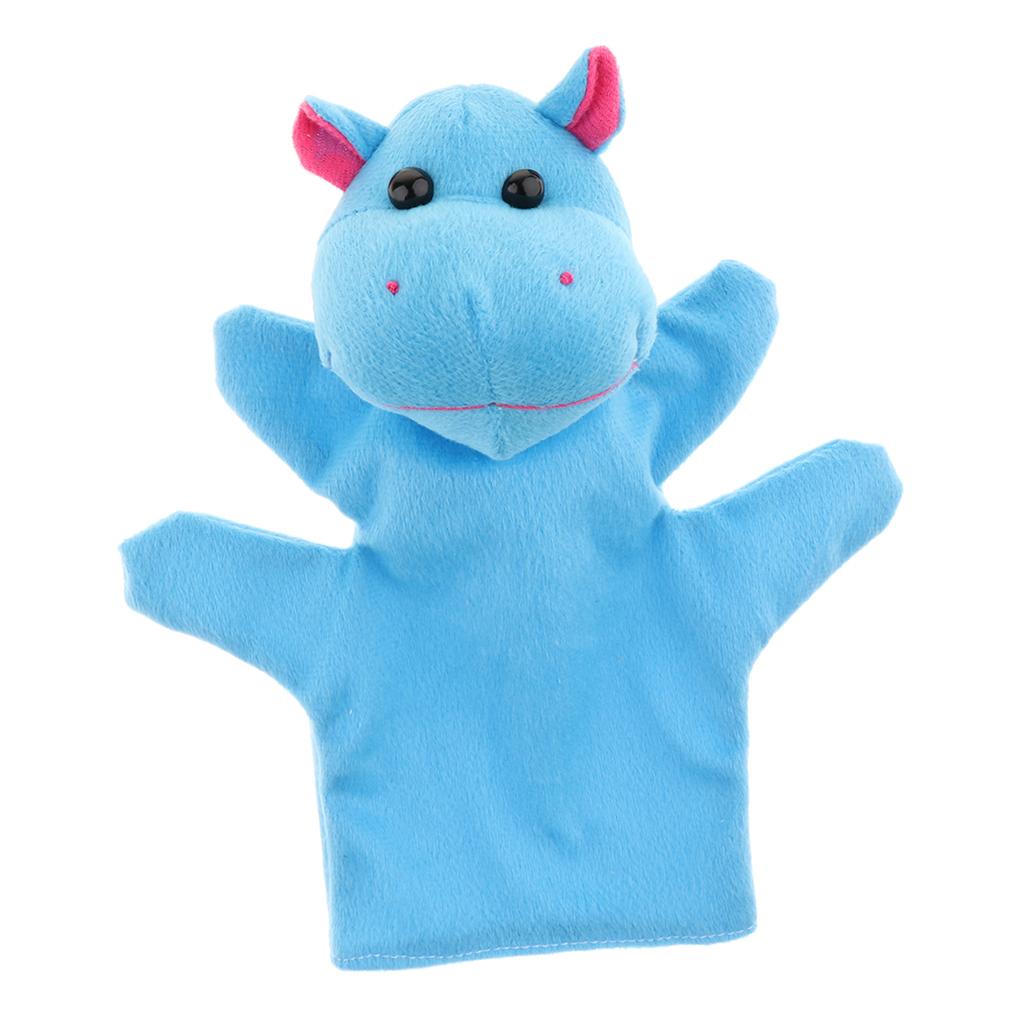 Story Learning Kids Zoo Plush Toy Animal Hand Glove Puppets Hippo