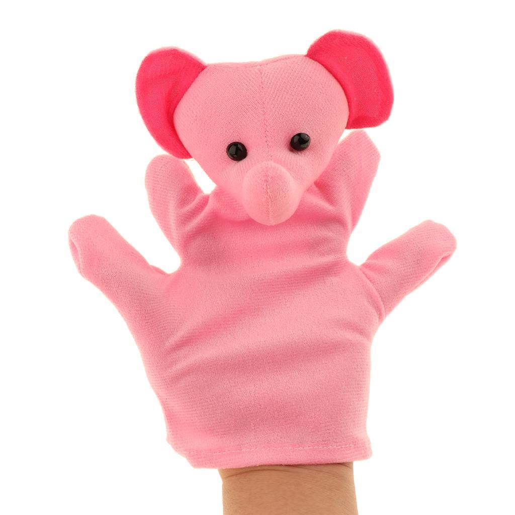 Story Learning Kids Zoo Plush Toy Animal Hand Glove Puppets Elephant