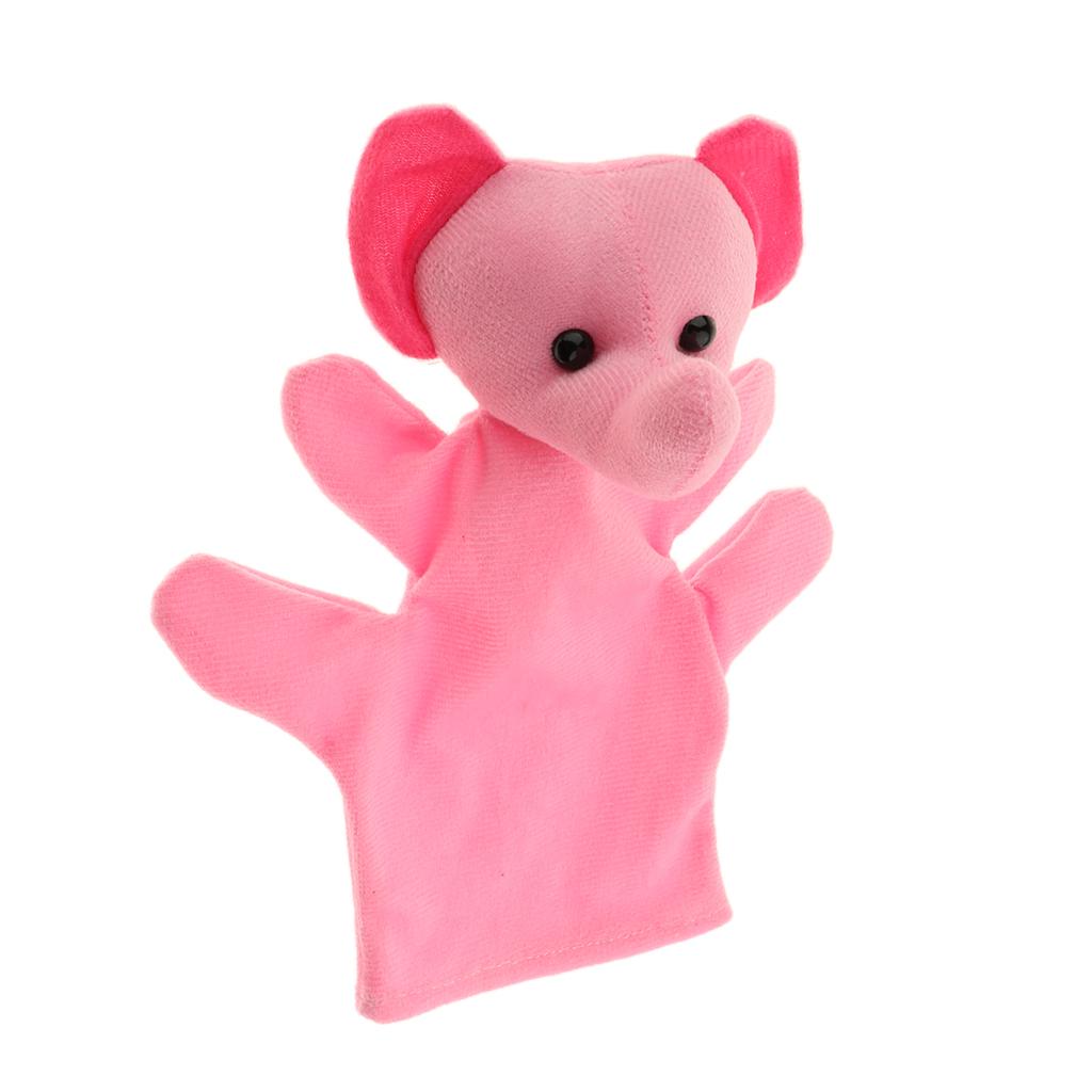 Story Learning Kids Zoo Plush Toy Animal Hand Glove Puppets Elephant