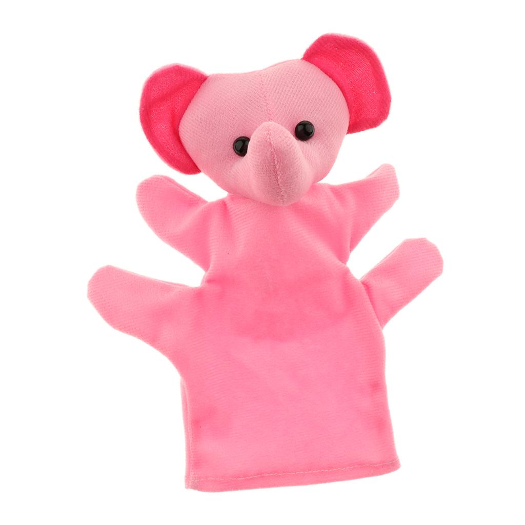 Story Learning Kids Zoo Plush Toy Animal Hand Glove Puppets Elephant