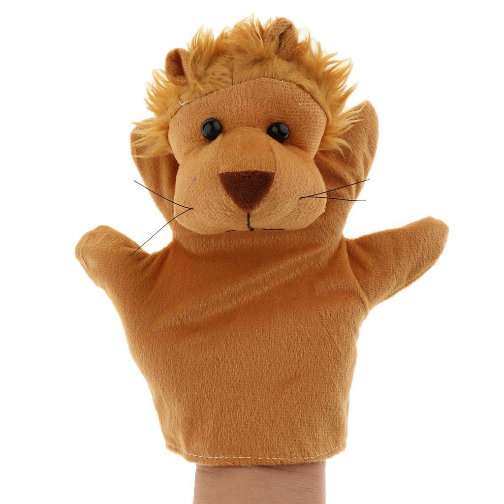 Story Learning Kids Zoo Plush Toy Animal Hand Glove Puppets Lion