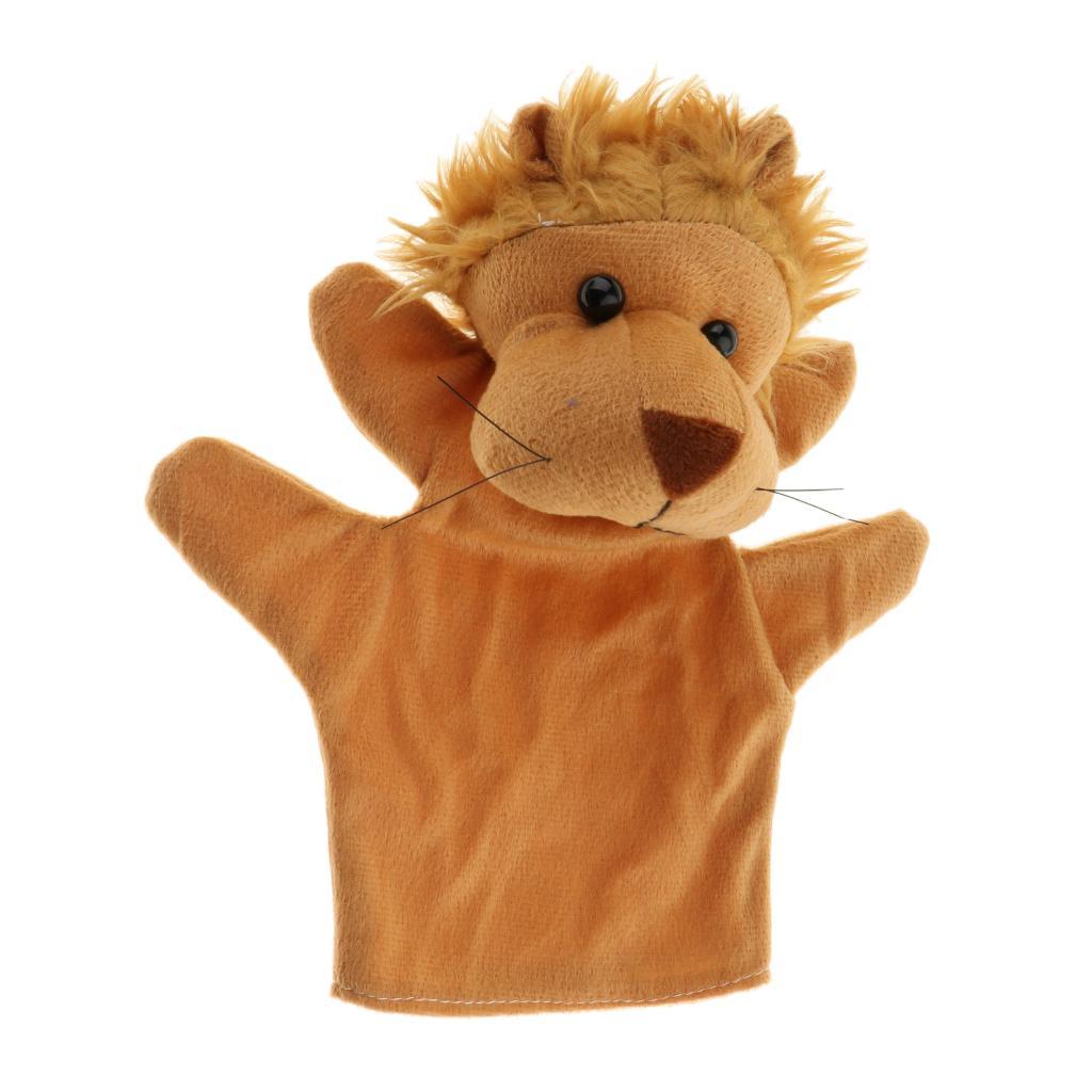 Story Learning Kids Zoo Plush Toy Animal Hand Glove Puppets Lion