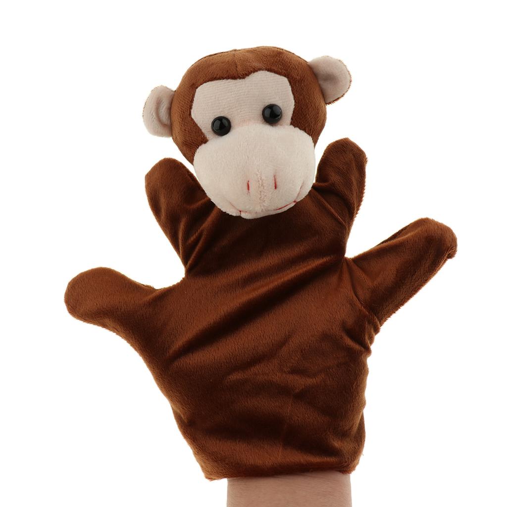 Story Learning Kids Zoo Plush Toy Animal Hand Glove Puppets Monkey