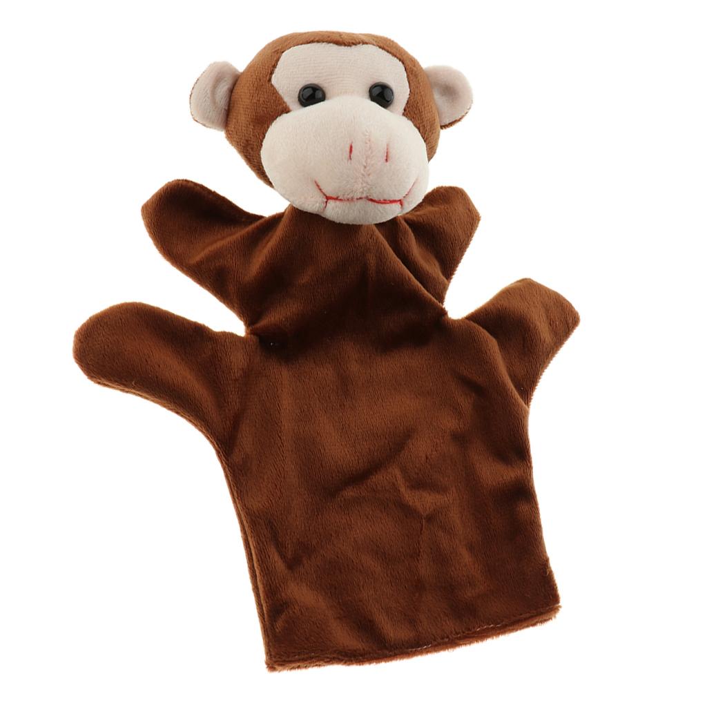 Story Learning Kids Zoo Plush Toy Animal Hand Glove Puppets Monkey
