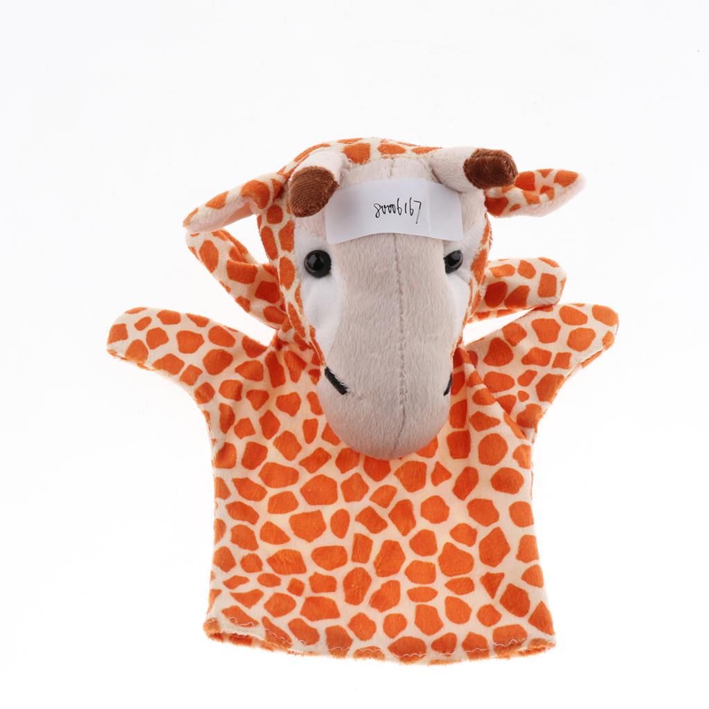 Story Learning Kids Zoo Plush Toy Animal Hand Glove Puppets Giraffe