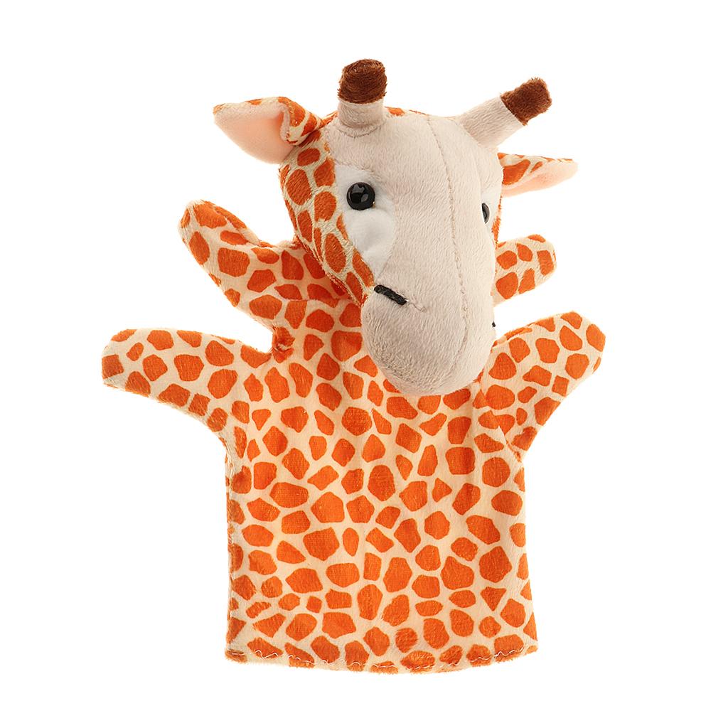 Story Learning Kids Zoo Plush Toy Animal Hand Glove Puppets Giraffe