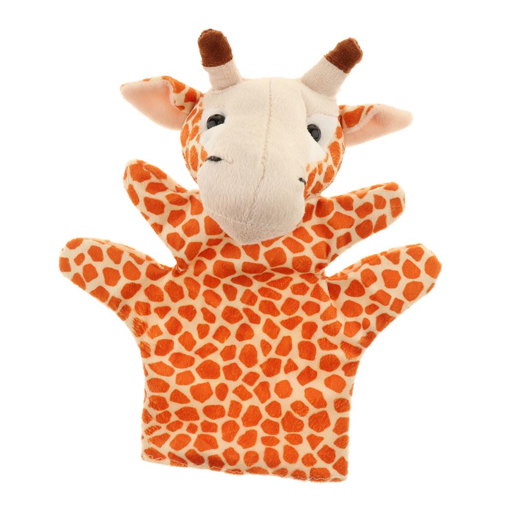 Story Learning Kids Zoo Plush Toy Animal Hand Glove Puppets Giraffe