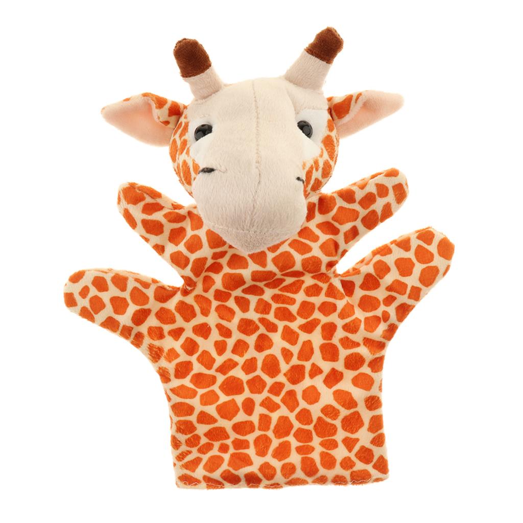 Story Learning Kids Zoo Plush Toy Animal Hand Glove Puppets Giraffe