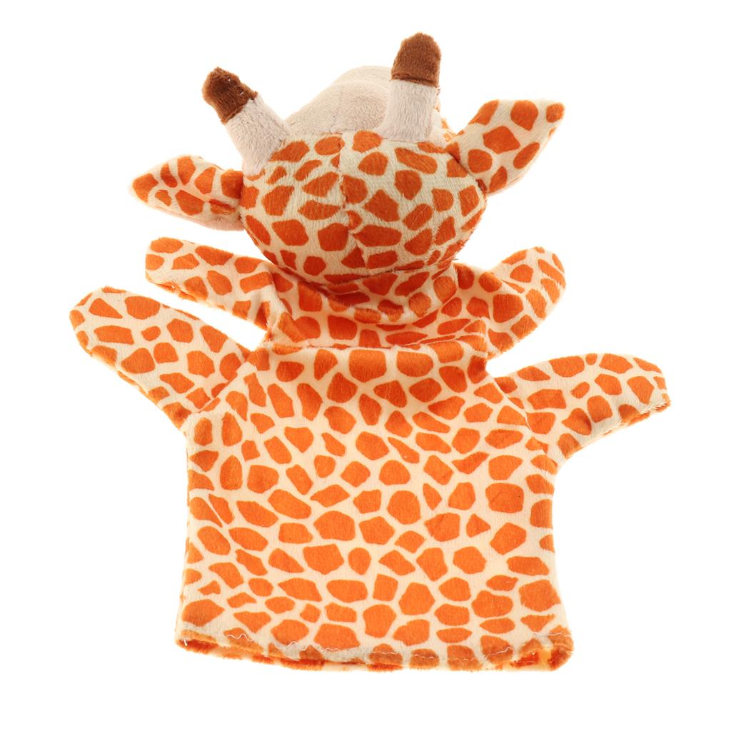 Story Learning Kids Zoo Plush Toy Animal Hand Glove Puppets Giraffe