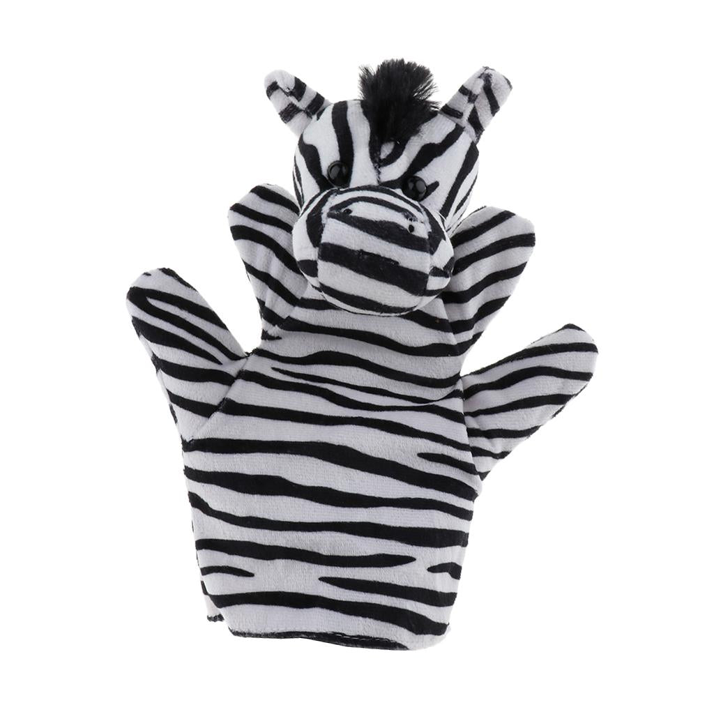 Story Learning Kids Zoo Plush Toy Animal Hand Glove Puppets Zebra