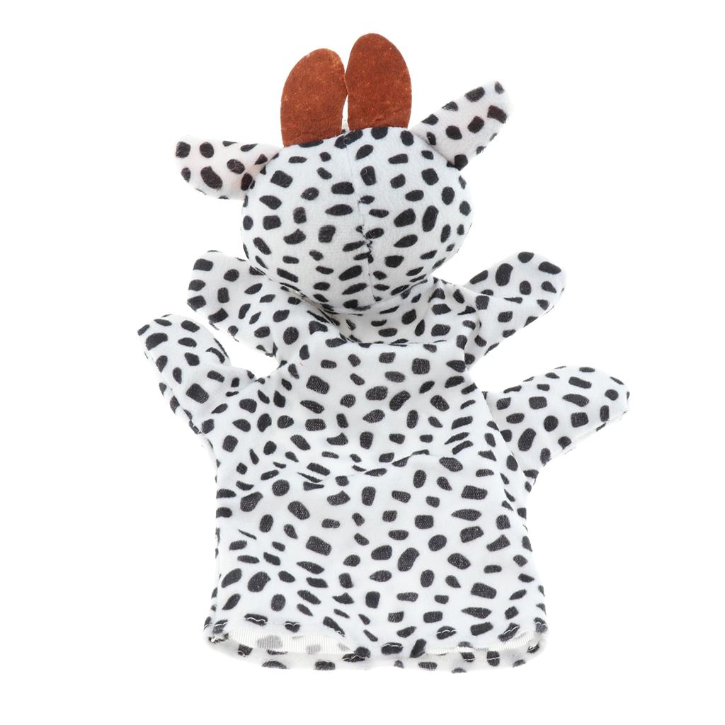 Soft Plush Animal Hand Puppets for Kids Adults Imaginative Play Gift Cow