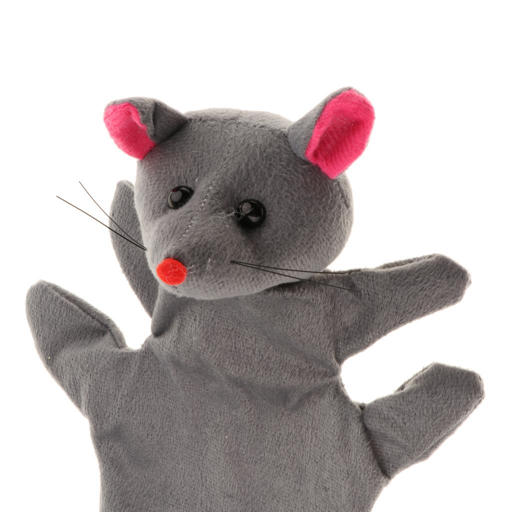 Soft Plush Animal Hand Puppets for Kids Adults Imaginative Play Gift Mouse