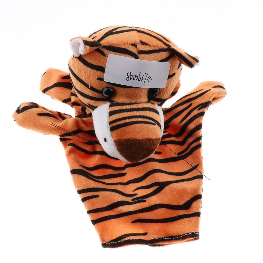 Soft Plush Animal Hand Puppets for Kids Adults Imaginative Play Gift Tiger