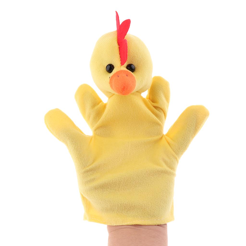 Soft Plush Animal Hand Puppets for Kids Adults Imaginative Play Gift Chicken