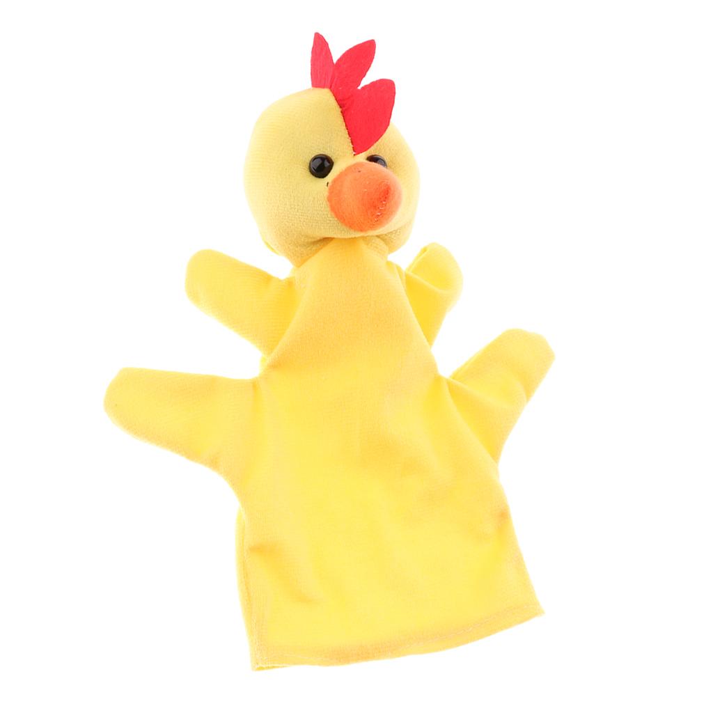 Soft Plush Animal Hand Puppets for Kids Adults Imaginative Play Gift Chicken