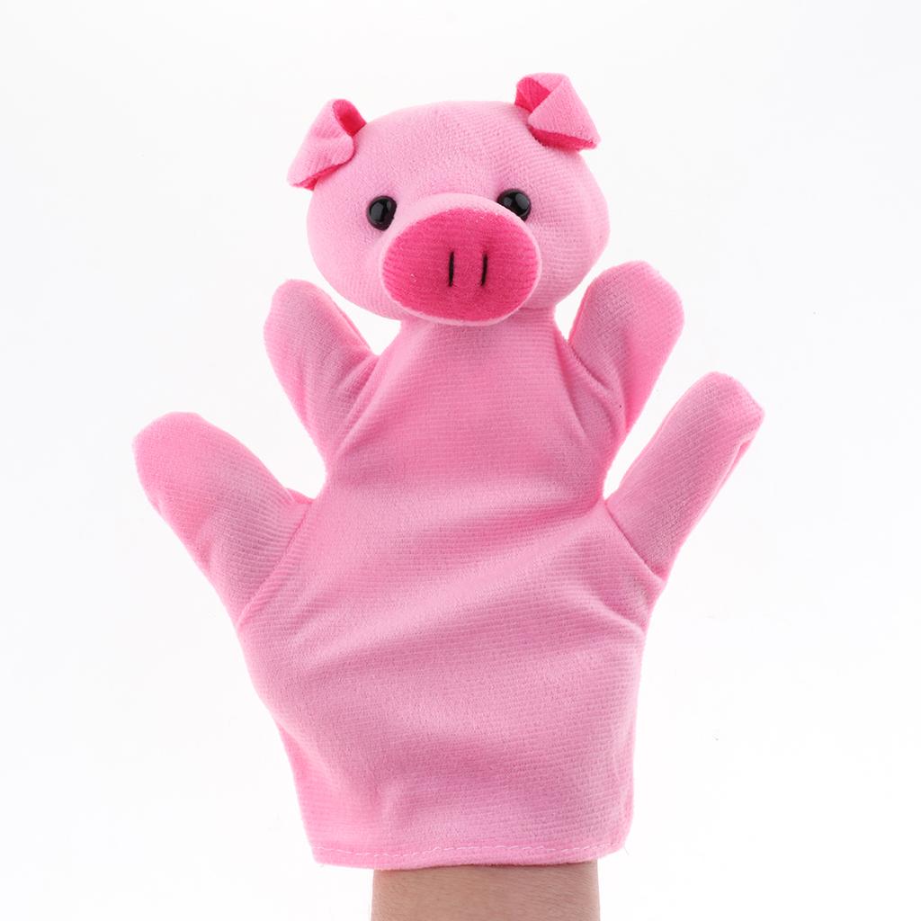 Soft Plush Animal Hand Puppets for Kids Adults Imaginative Play Gift Pig