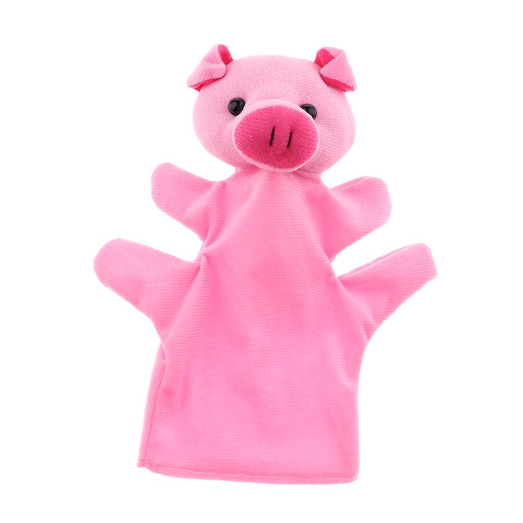 Soft Plush Animal Hand Puppets for Kids Adults Imaginative Play Gift Pig