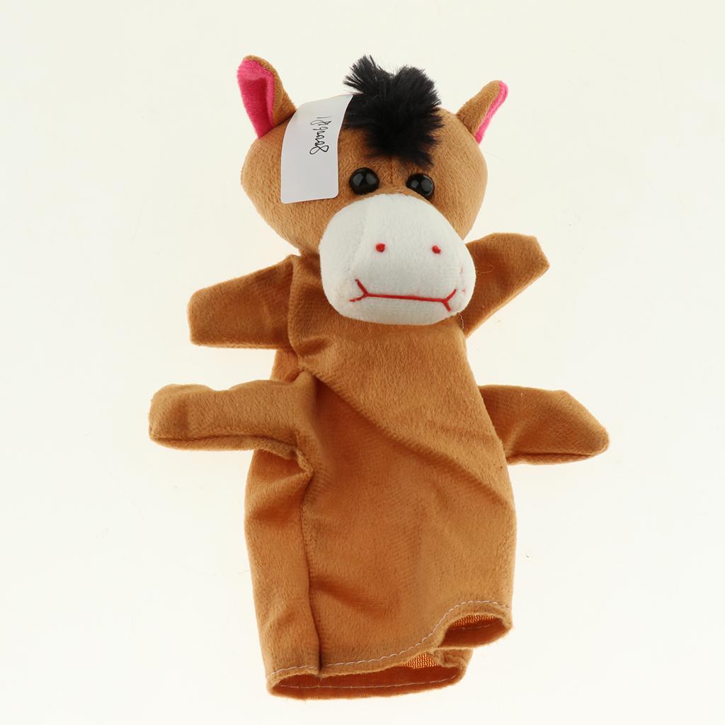 Soft Plush Animal Hand Puppets for Kids Adults Imaginative Play Gift Horse