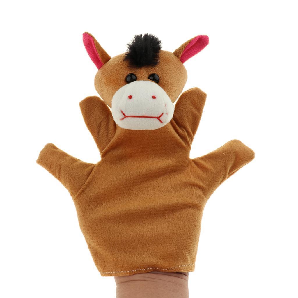 Soft Plush Animal Hand Puppets for Kids Adults Imaginative Play Gift Horse