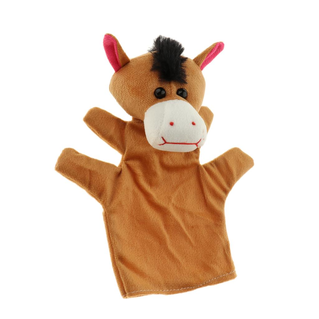 Soft Plush Animal Hand Puppets for Kids Adults Imaginative Play Gift Horse