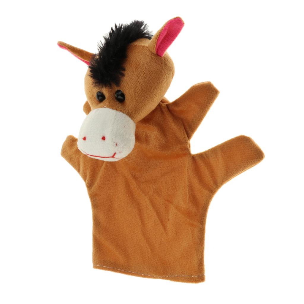 Soft Plush Animal Hand Puppets for Kids Adults Imaginative Play Gift Horse