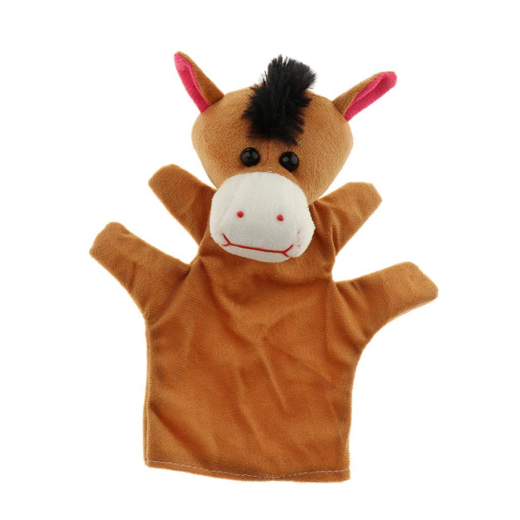 Soft Plush Animal Hand Puppets for Kids Adults Imaginative Play Gift Horse