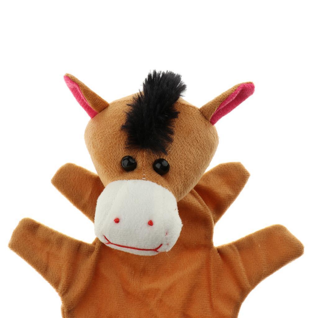 Soft Plush Animal Hand Puppets for Kids Adults Imaginative Play Gift Horse