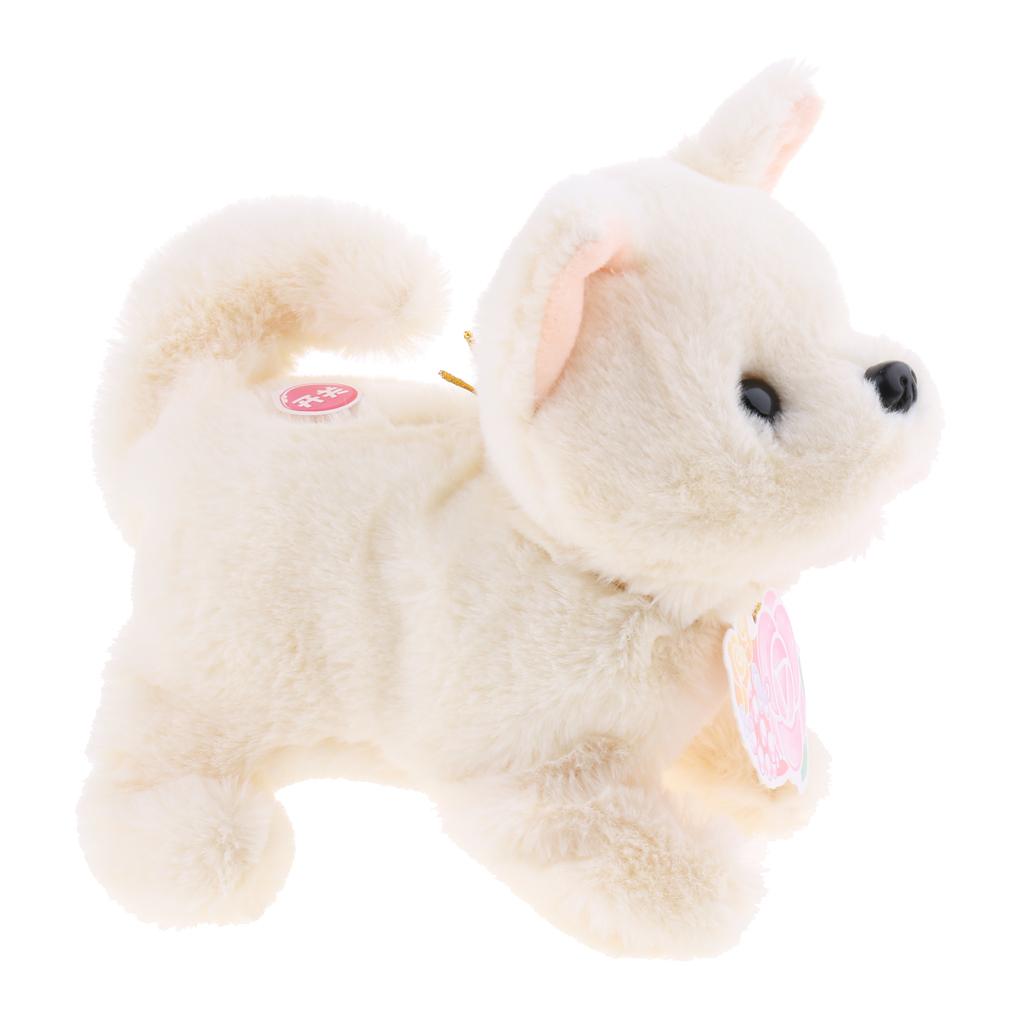 Electronic Plush Dog Robot Toy Walk Bark Wag tail Kids Gift Chihuahua