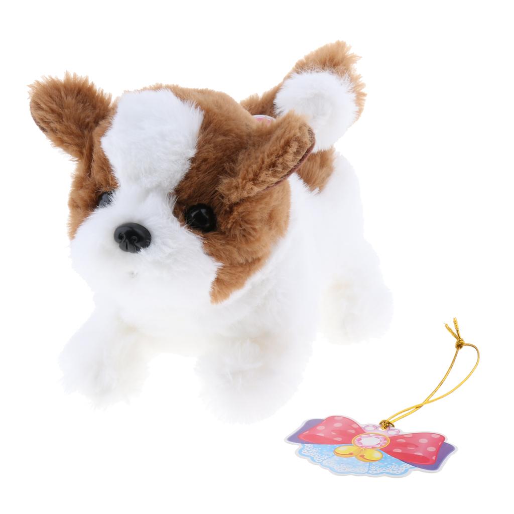 Electronic Plush Dog Robot Toy Walk Bark Wag tail Kids Gift Saint Bernard