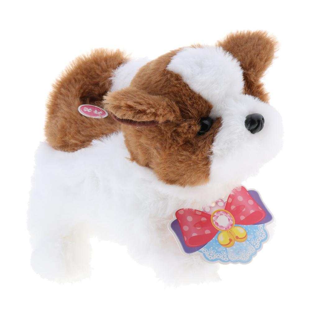 Electronic Plush Dog Robot Toy Walk Bark Wag tail Kids Gift Saint Bernard