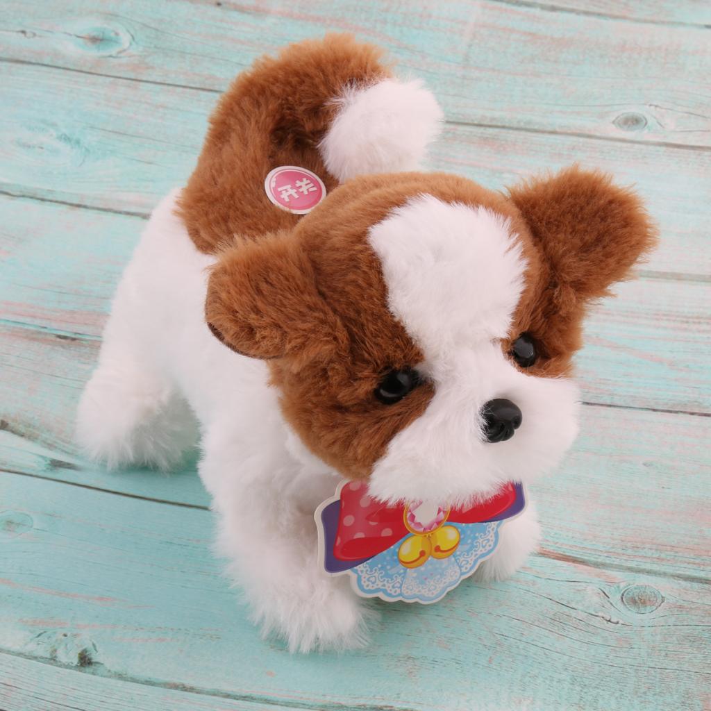 Electronic Plush Dog Robot Toy Walk Bark Wag tail Kids Gift Saint Bernard