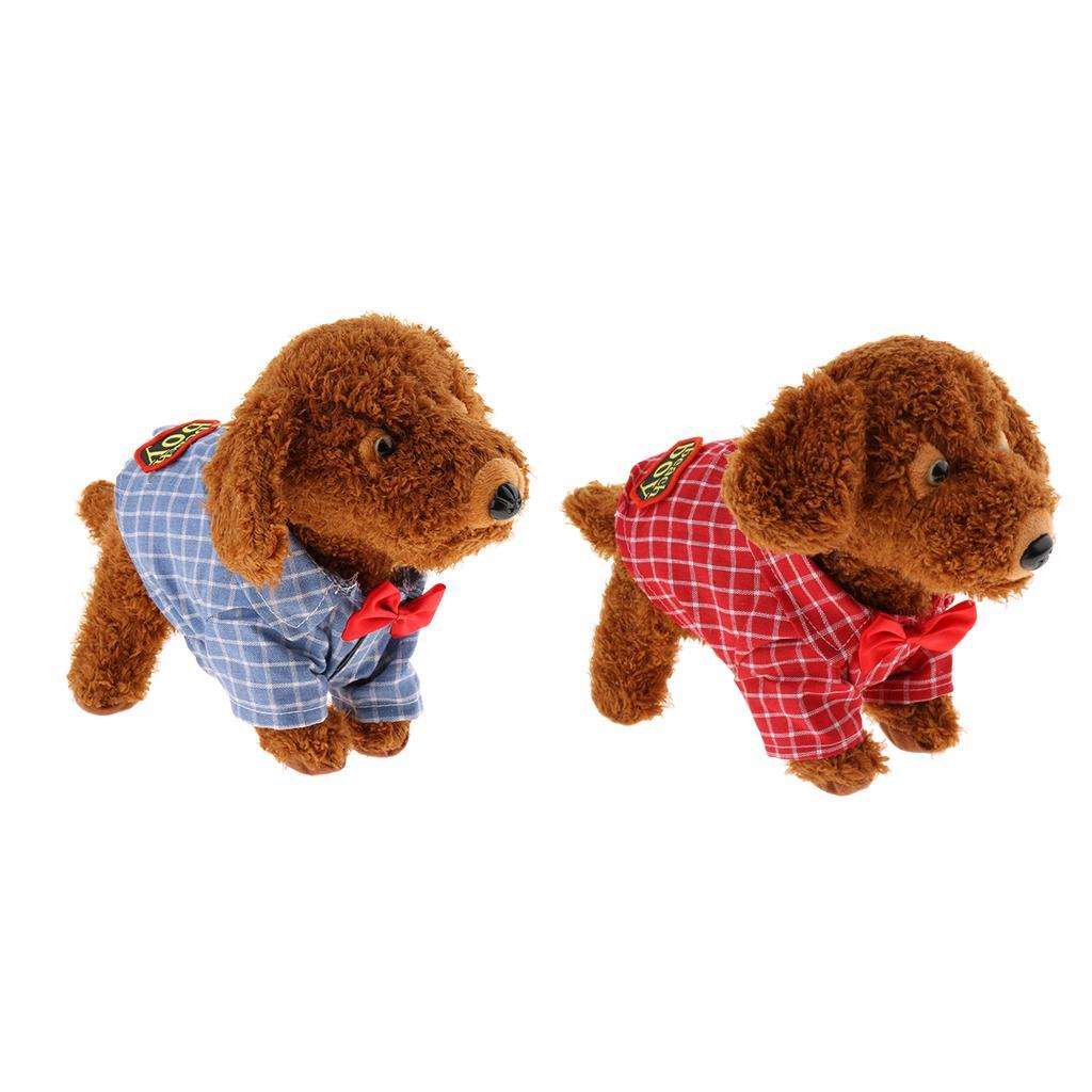 Intelligent Sound Control Simulation Electronic Plush Walk Pet Dog Toy Blue