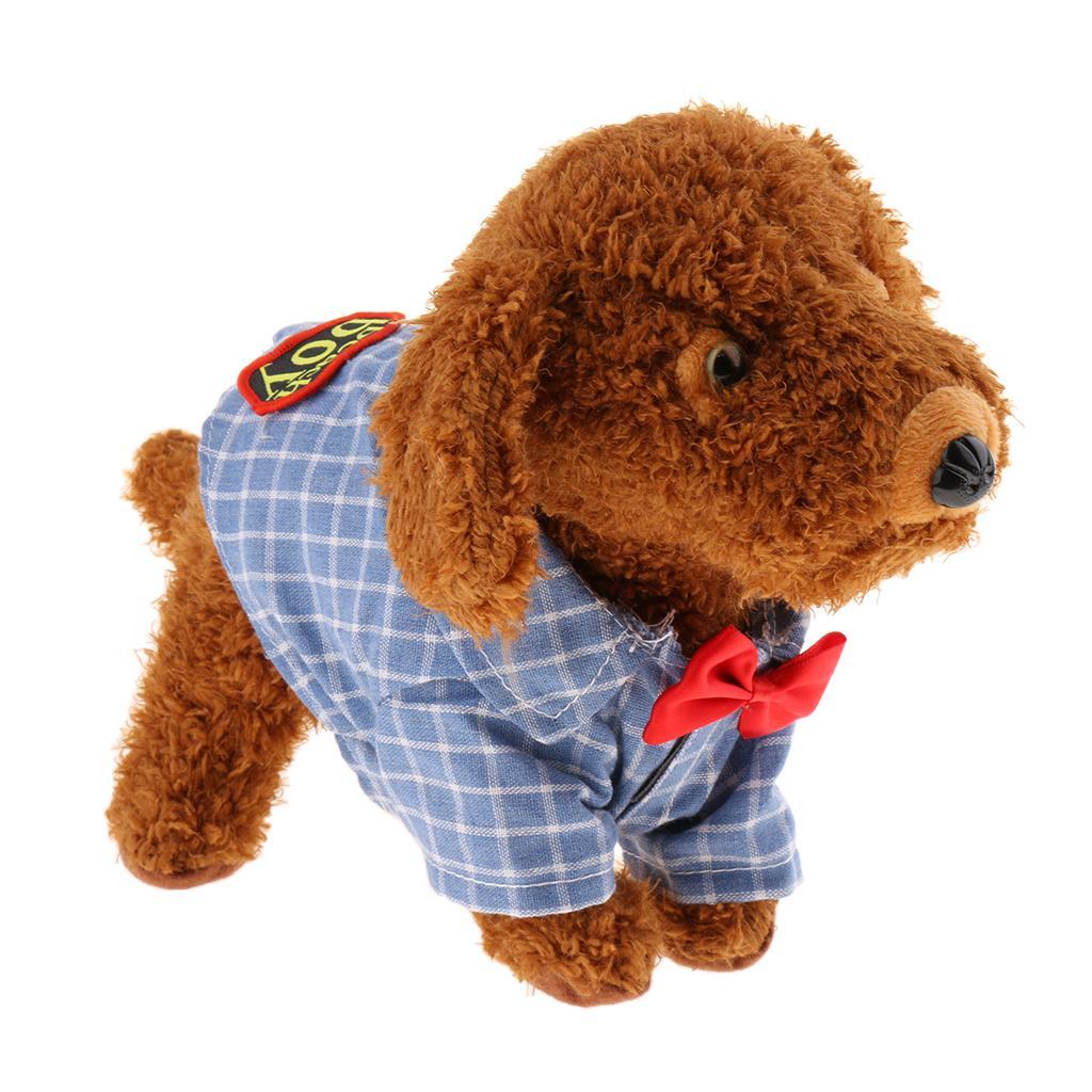 Intelligent Sound Control Simulation Electronic Plush Walk Pet Dog Toy Blue