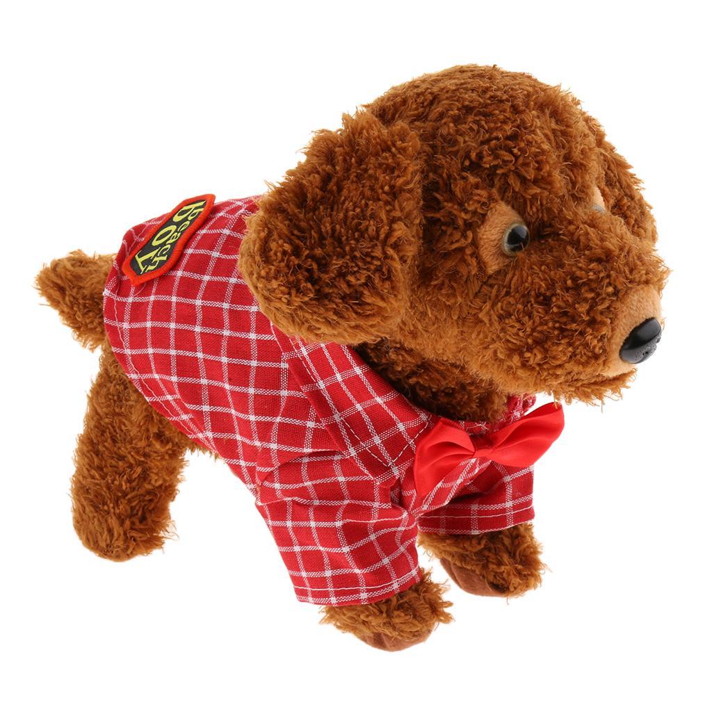 Intelligent Sound Control Simulation Electronic Plush Walk Pet Dog Toy Red