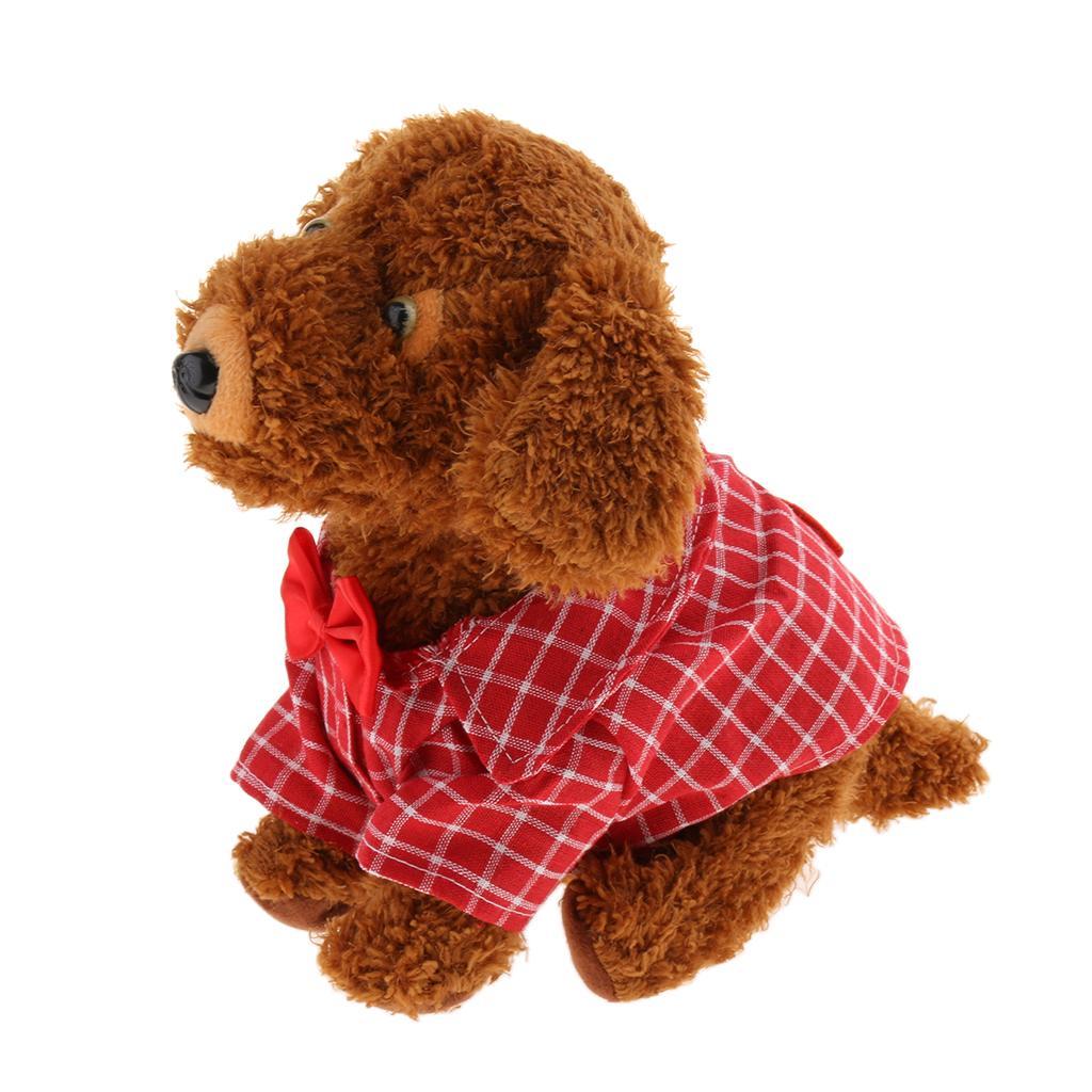 Intelligent Sound Control Simulation Electronic Plush Walk Pet Dog Toy Red