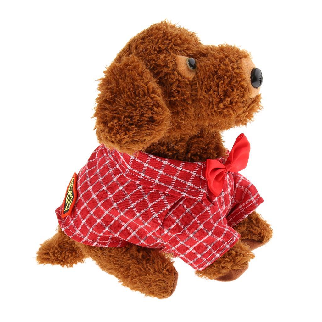 Intelligent Sound Control Simulation Electronic Plush Walk Pet Dog Toy Red