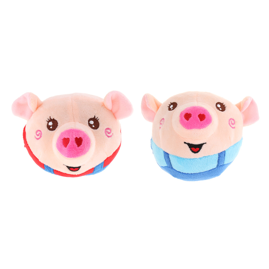 Electric Pig Plush Bouncing Sound Music Ball Baby Interactive Toys Red