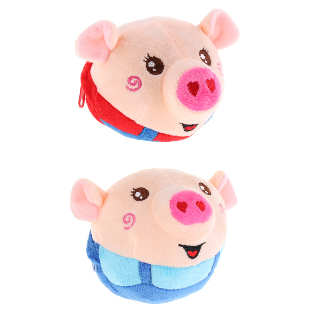 Electric Pig Plush Bouncing Sound Music Ball Baby Interactive Toys Red