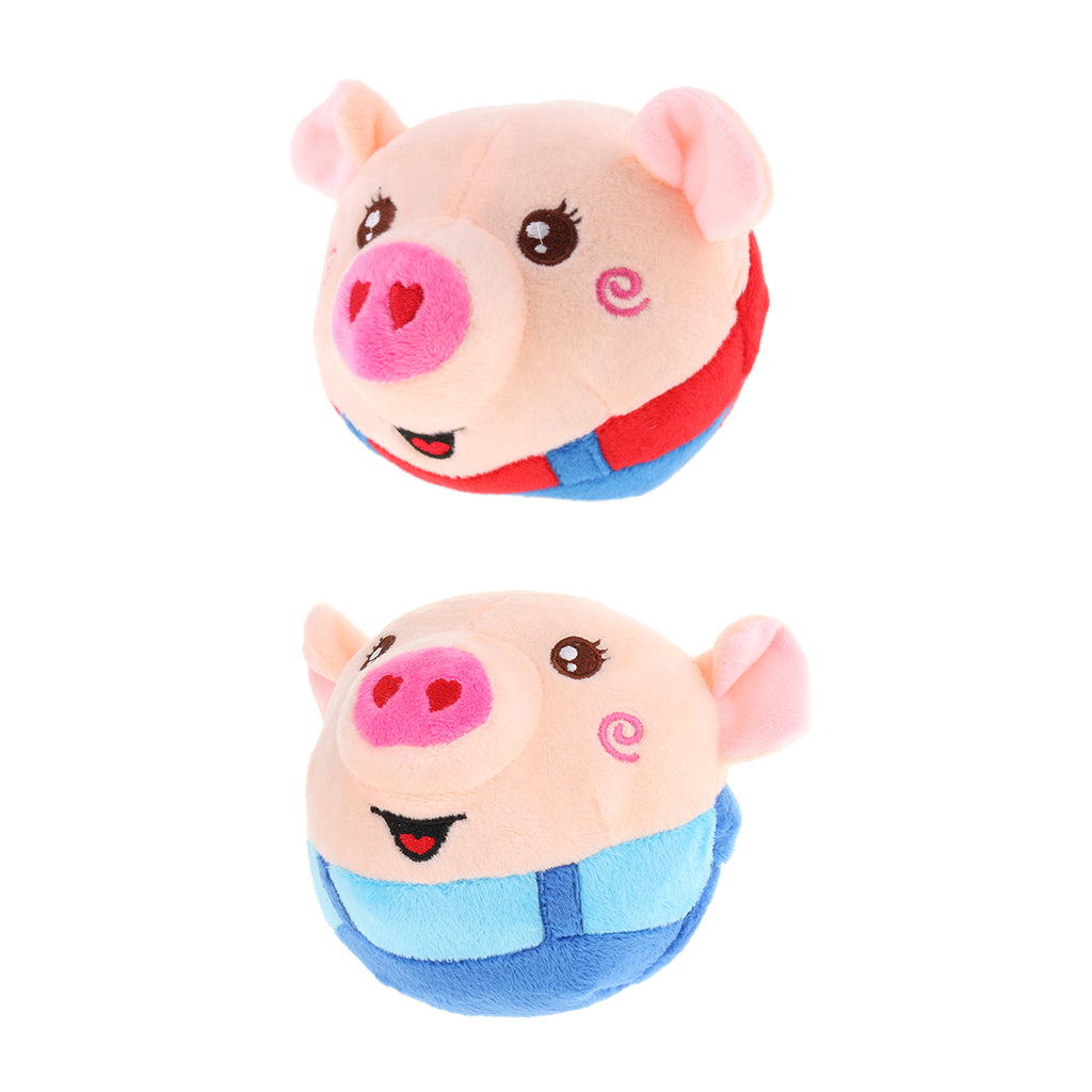 Electric Pig Plush Bouncing Sound Music Ball Baby Interactive Toys Red