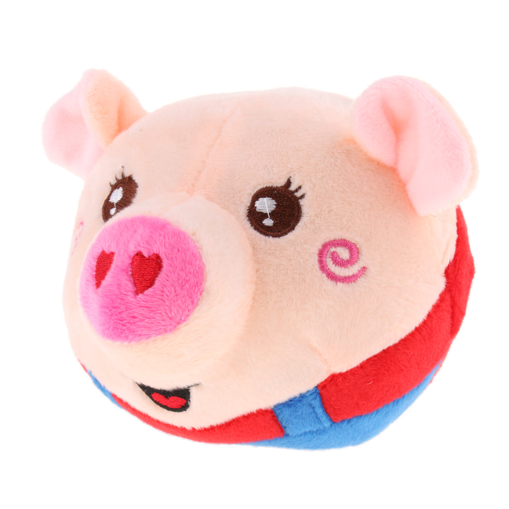 Electric Pig Plush Bouncing Sound Music Ball Baby Interactive Toys Red