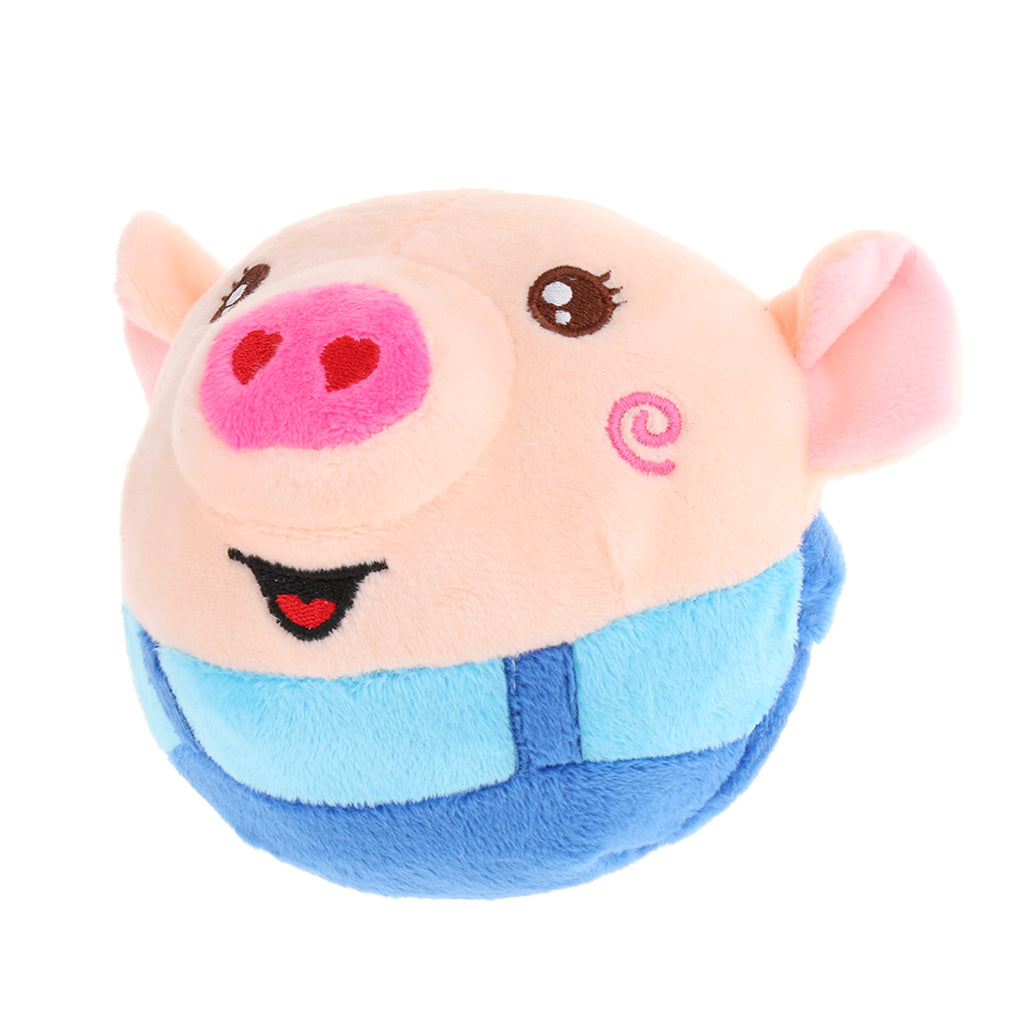 Electric Pig Plush Bouncing Sound Music Ball Baby Interactive Toys Blue