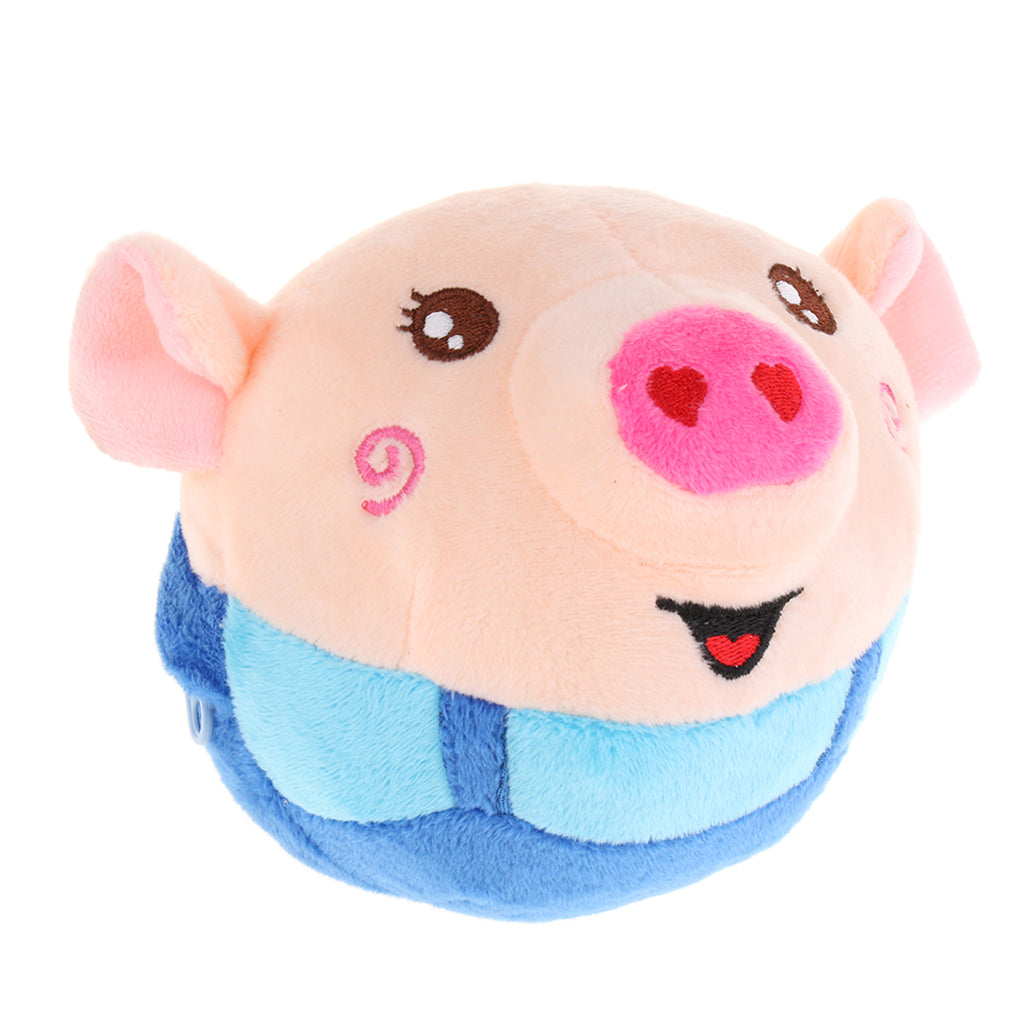 Electric Pig Plush Bouncing Sound Music Ball Baby Interactive Toys Blue