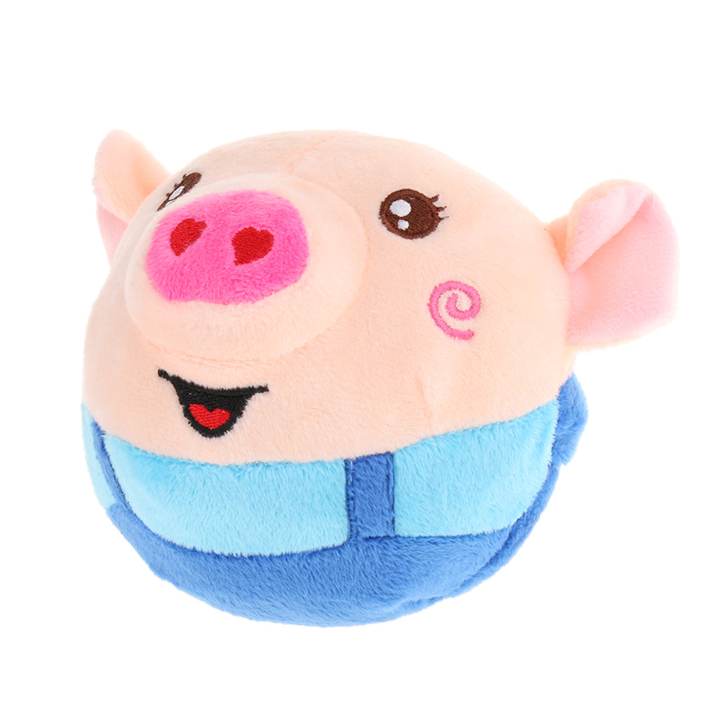 Electric Pig Plush Bouncing Sound Music Ball Baby Interactive Toys Blue