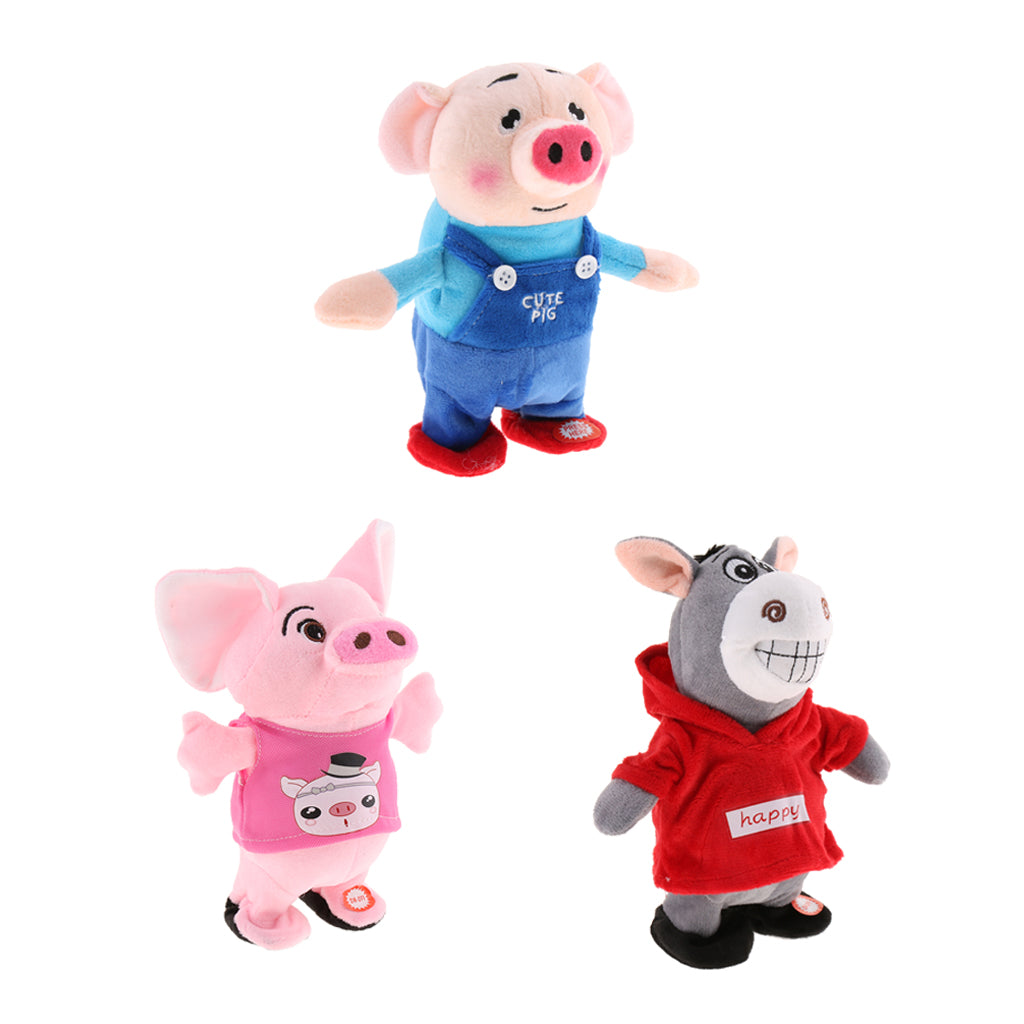 Pig Electric Speaker Sound Piggy Music Toy Blue Pig with 72 Songs