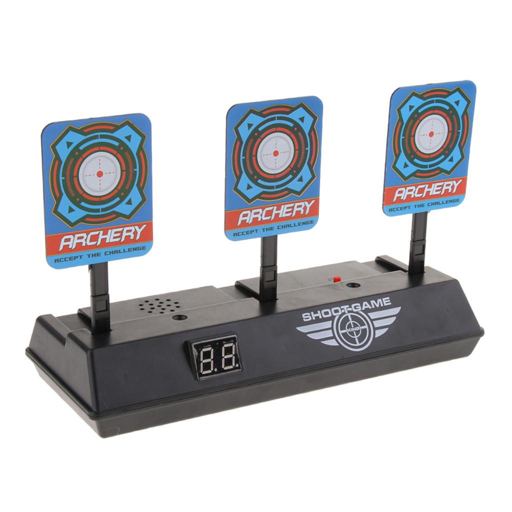 Auto Reset Electric Scoring Digital Target with Light & Sound Effects for Nerf Guns Blaster Kids Shooting Game Accessory