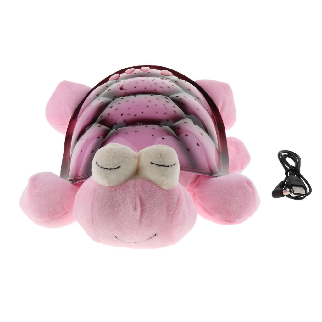 Baby Infant Kids Music Projector Night Light Lamp Animal Toy Pink Snail