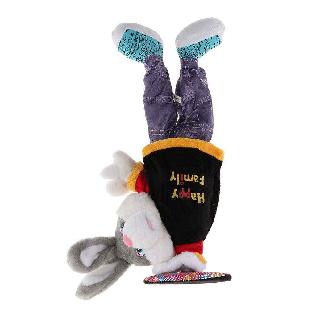 12.6 inch Electronic Plush Stuffed Animal Developmental Baby Toy - Naughty Hip-Hop Rabbit