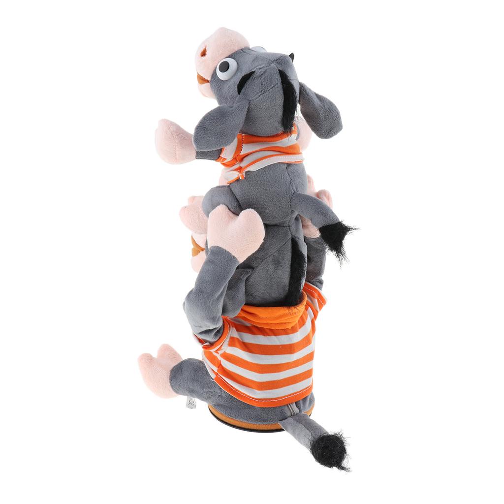 12.6 inch Electronic Plush Stuffed Animal Developmental Baby Toy - Sining Dancing Donkeys in Parent-Child Dress