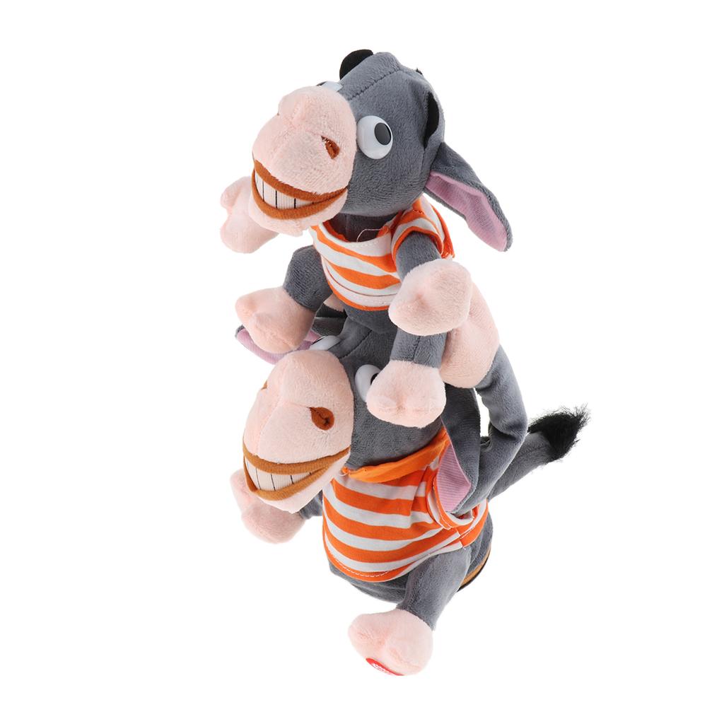 12.6 inch Electronic Plush Stuffed Animal Developmental Baby Toy - Sining Dancing Donkeys in Parent-Child Dress